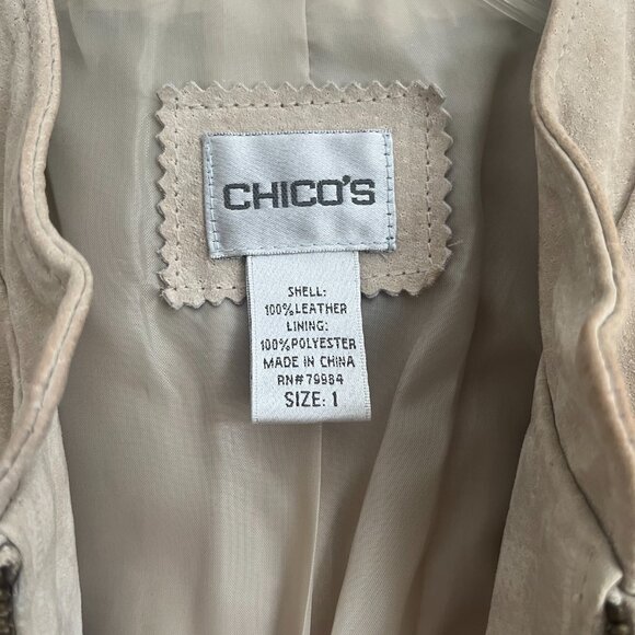 Chico's Tan Leather Jacket - Picture 4 of 6